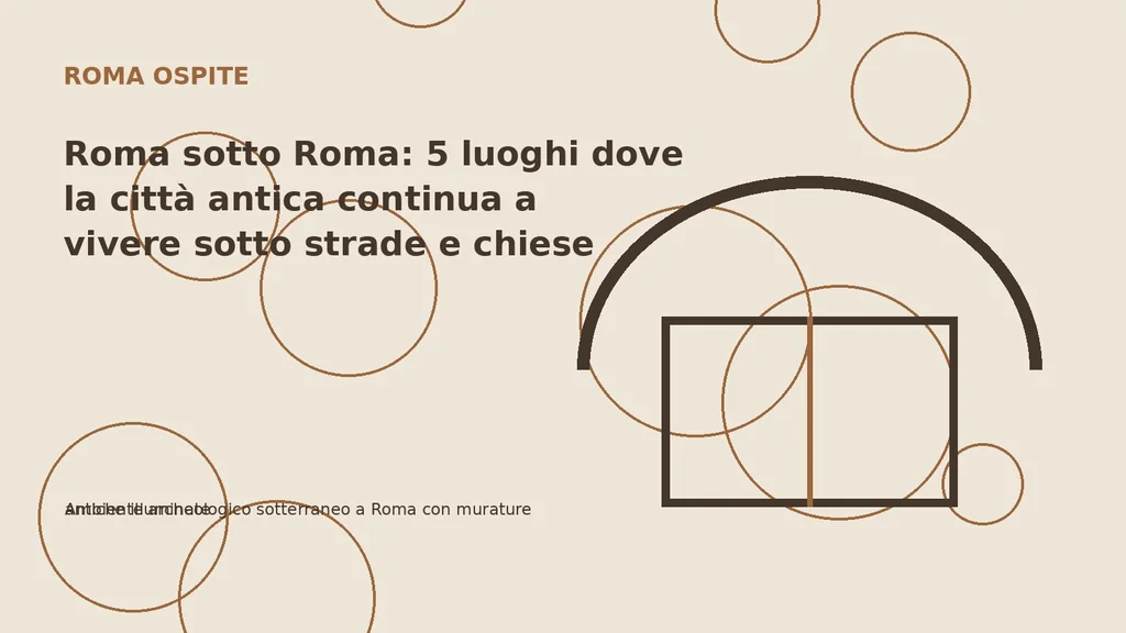 Ambiente archeologico sotterraneo a Roma con murature antiche illuminate