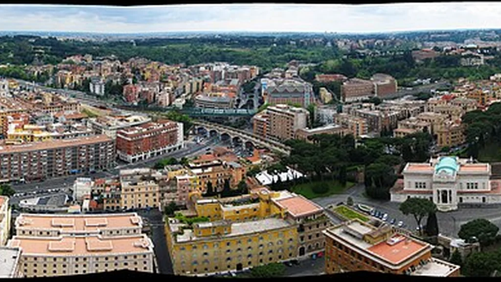 Panorama di Roma e del Vaticano visto dall’alto