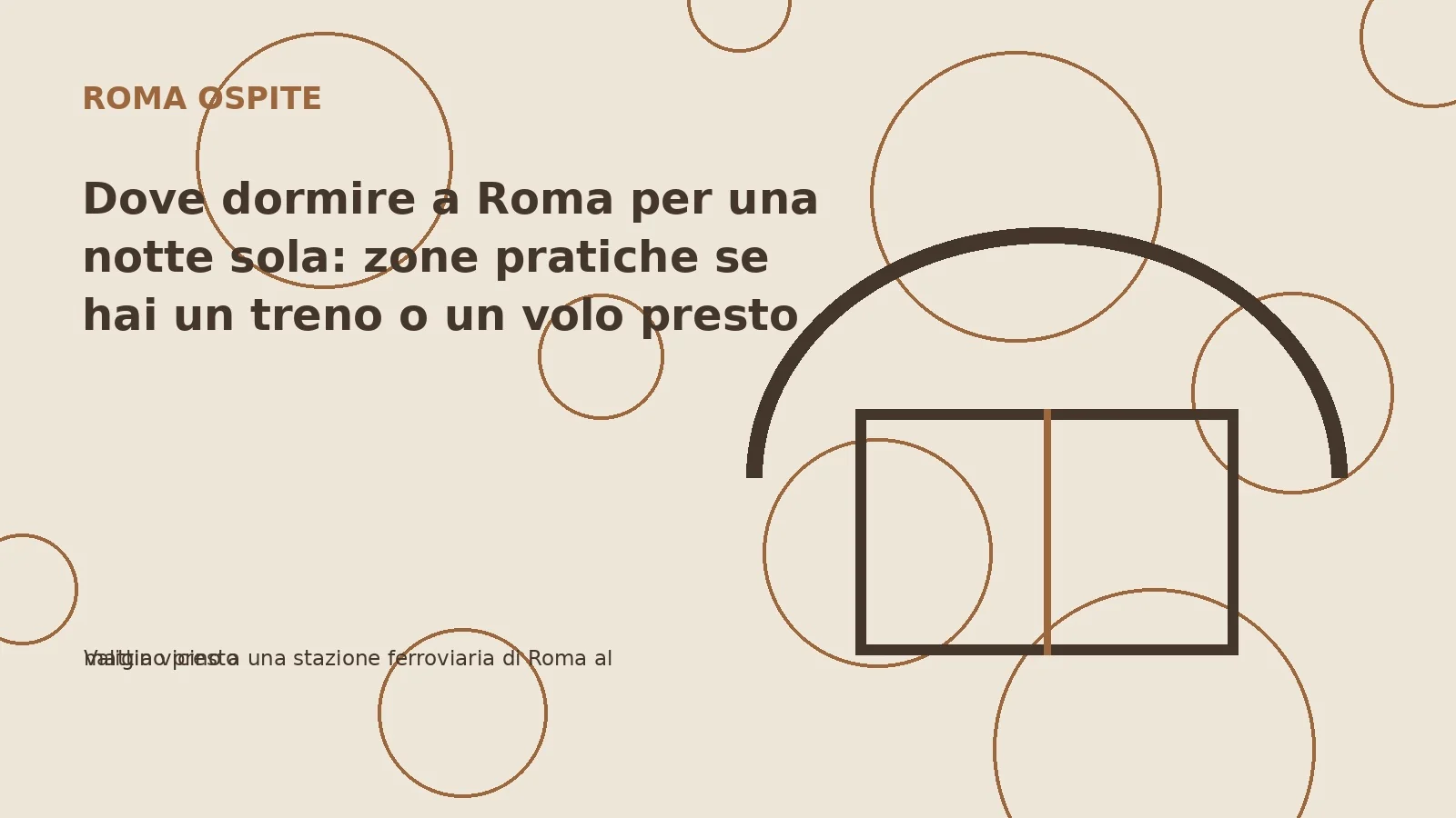 Dove dormire a Roma per una notte sola: zone pratiche se hai un treno o un volo presto